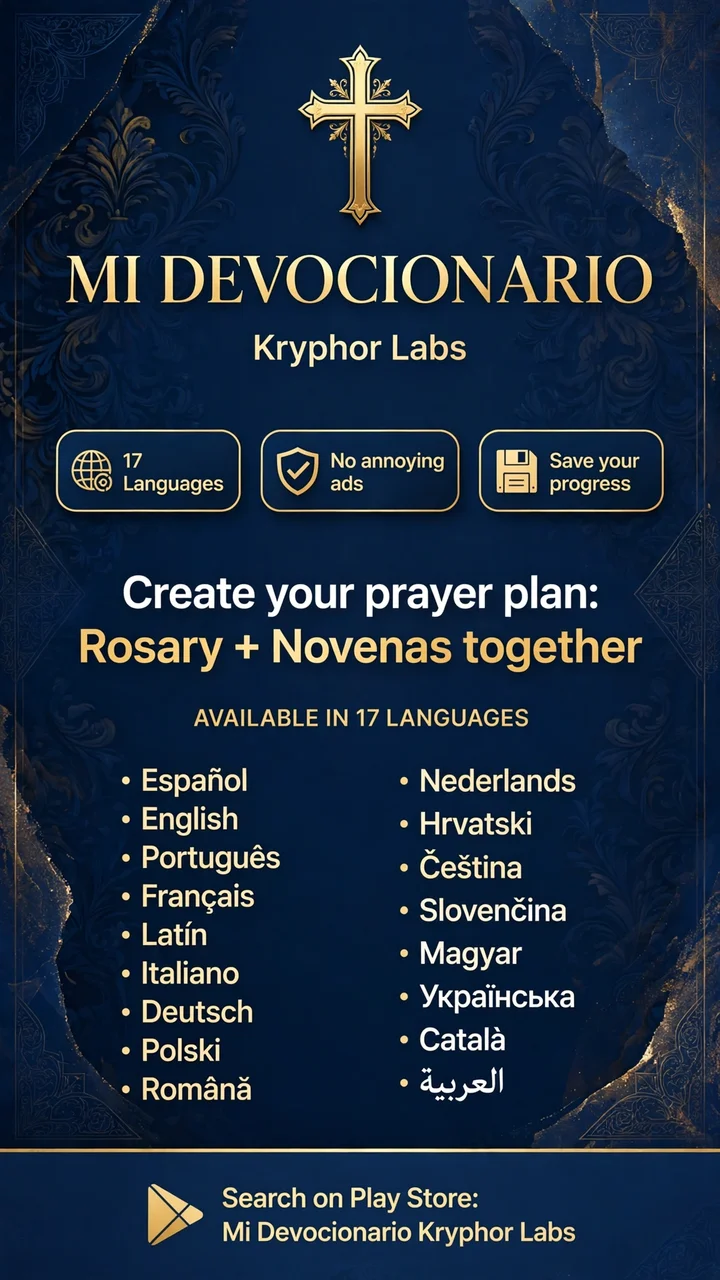 Mi Devocionario: create your prayer plan, Rosary and novenas together, available in 17 languages